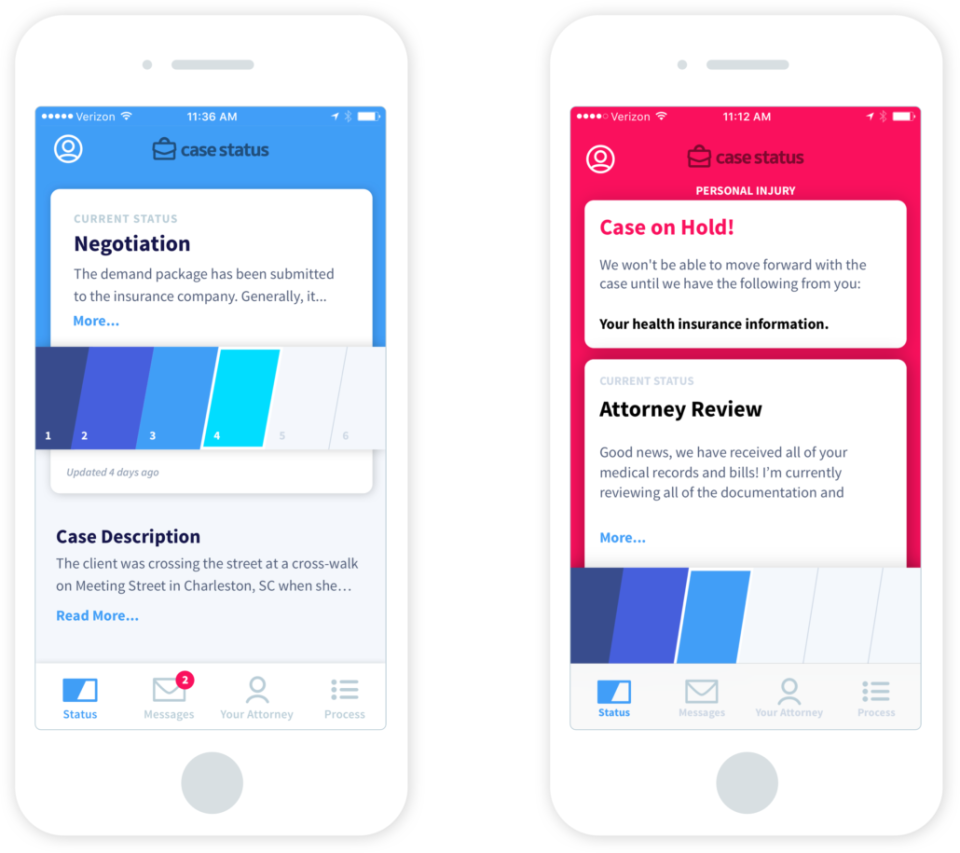 screenshot of Case Status